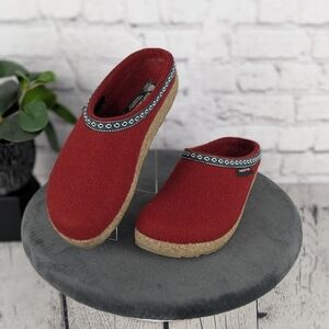Haflinger wool GZ clog, 42, Chili / red